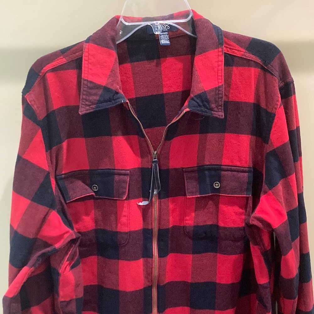 Chaps Red and Black Utility Jacket with Classic Design
